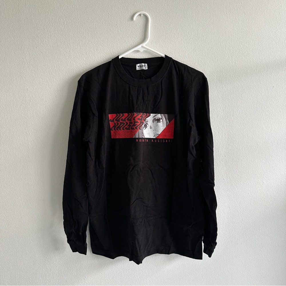 Black Jujutsu Kaisen Anime Nobara Kugisaki Long-sleeve Graphic Tee
